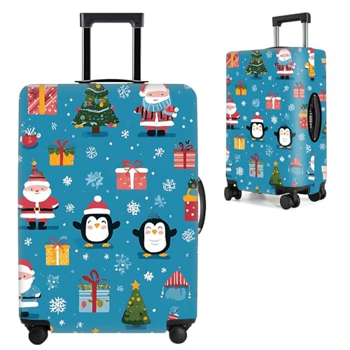 Image of Christmas & Cute Animal Luggage Cover - Stretchable Waterproof Suitcase Protector, Holiday & Travel Luggage Sleeve, Multiple Patterns,XL