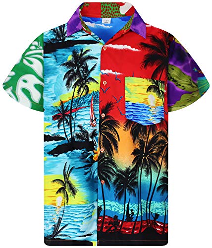V.H.O. Funky Camisa Hawaiana, Mondy Hibiscus, Multicolor, XXL