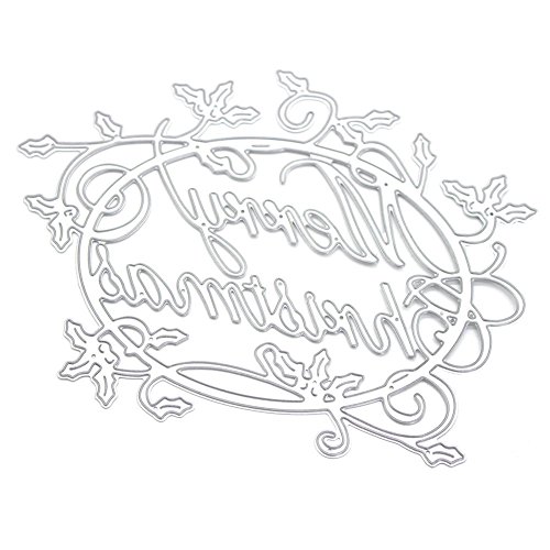 Innersetting Christmas Words Cutting Die Stencil Scrapbooking Card Template DIY Craft Cover
