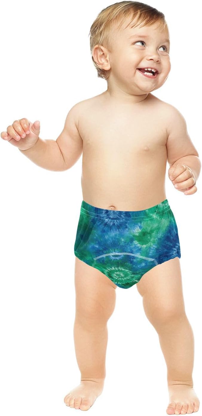 Little Boys Potty Training Panties Reusable Blue and Green Tie-dye Nighttime Potty Training Pants Underwear Briefs