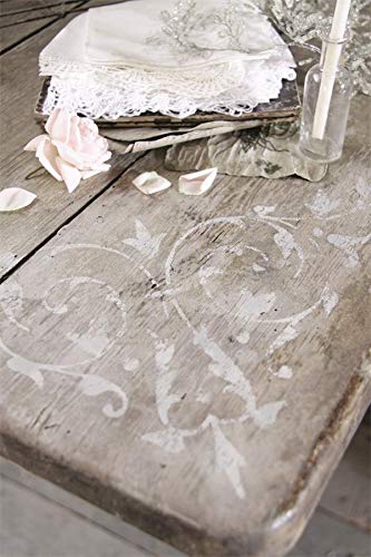 Pochoir Jeanne d'Arc Living motif d'angle vintage Shabby Chic pour meubles et murs 24x46 cm