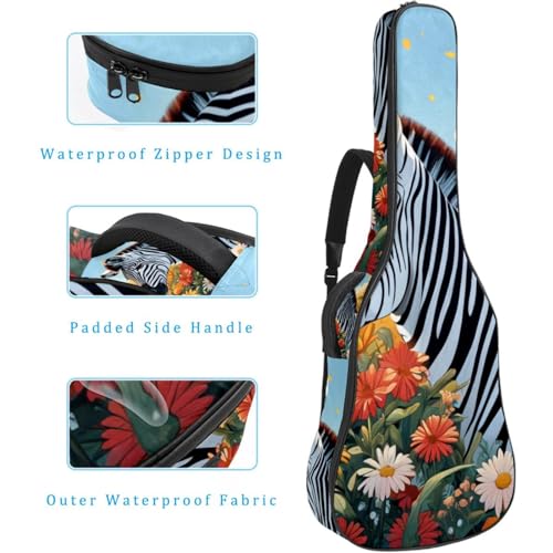 Étui guitare acoustique imperméable avec double sangle et grand format