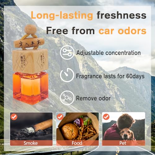 Image of IKEDA Car Air Freshener, Car Fresheners for Men & Women, 45+Day Long Lasting Fragrance Hanging Air Fresheners Scents, with Clip, Perfect for Auto and Home, Christmas,8ml,Sandalwood