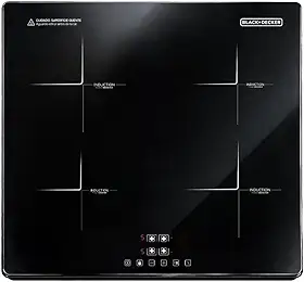 BLACK+DECKER Cooktop de Indução 4 Bocas e Função Power Booster - 4 Zonas, Display Digital, Tampo em Vidro Cerâmico e Trava de Segurança 220V 7200W