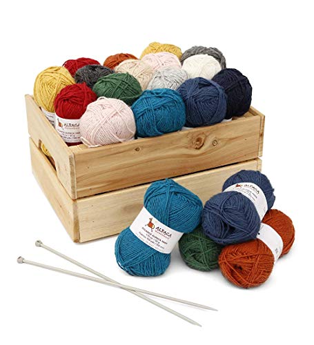 Blend Alpaca Yarn Wool Set of 3 Skeins DK Weight - Heavenly Soft and Perfect for Knitting and Crocheting (Ivory, DK) - Thumbnail 6