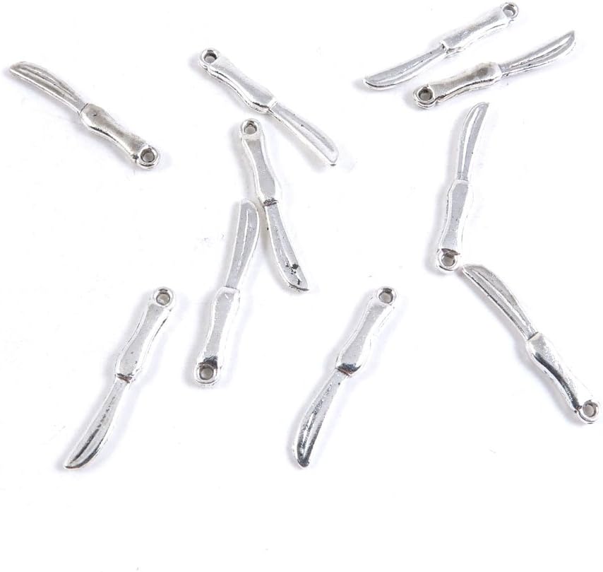 1350 Pieces Antique Silver Tone Jewelry Making Charms Pendant Findings Craft Supplies Bulk Lots Arts W6FS5 Knife