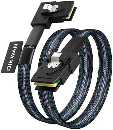 Internal Mini SAS to Right Angle SAS Cable, 2.5FT /0.75M, Compatible with RAID or PCI Express Controller