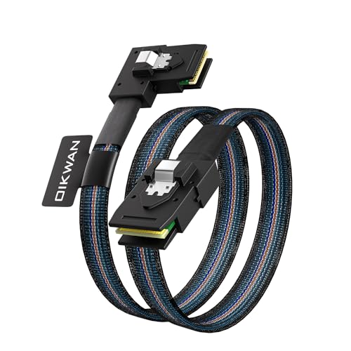 OIKWAN Internal Mini SAS to Right Angle SAS Cable, 2.5FT