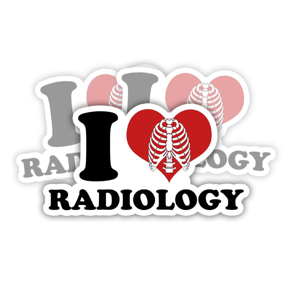 SODAVA (3Pcs) I Love Radiology Sticker Radiologic Technologist Stickers X-ray Tech Stickers MRI Tech Stickers Radiology Squad Sticker Sonographer Sticker Gift Laptop Stickers 3x4 inch
