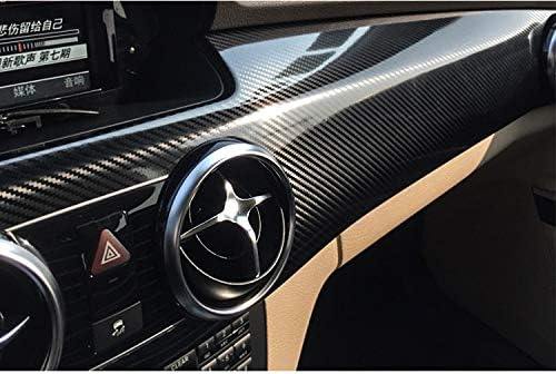 5D High Gloss Black Carbon Fiber Vinyl Roll 1ft x 10ft Bubble Free Air Release Automotive Car Wrap Film