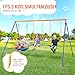 VEVOR Swing Sets for Backyard, with 1 Saucer Swing Seat, 2 Belt Swing Seats, 600lbs Load Capacity Swing Set, Heavy Duty A-Frame Metal Swing Stand and Adjustable Rope, Swingset Outdoor for Kids