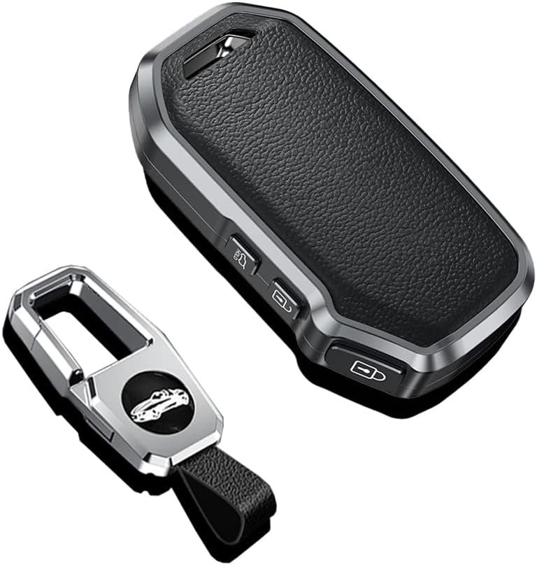 SANRILY 3 Button Key Fob Cover for Kia Forte Sorento Sportage R GT Stinger GT Cerato Keyless Entry Remote Keychain Holder Full Protection Leather Key Case Black