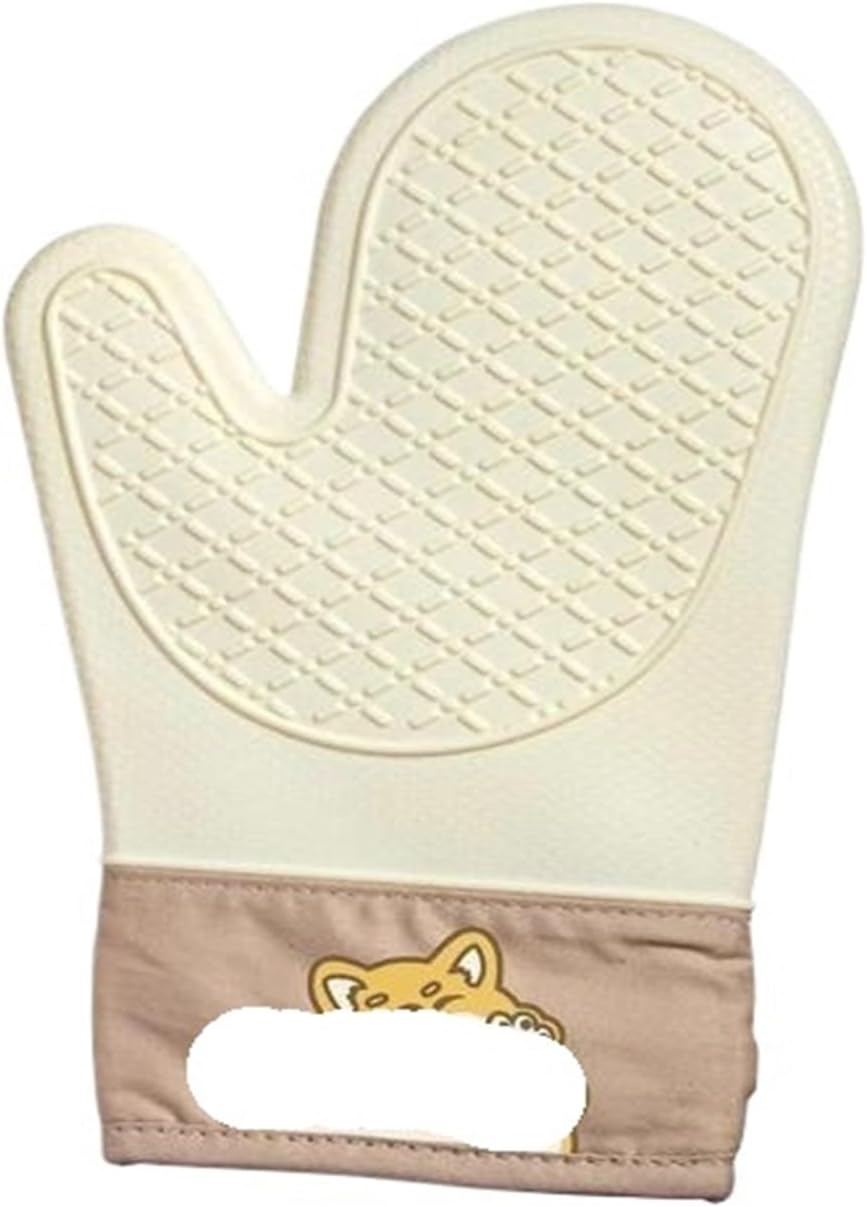 2Pcs Cute Printed Oven Silicone Gloves Anti-Scald Microwave Gloves Heat Resistant Kitchen Baking Pans Baking Tools(2Pcs Grey 2)