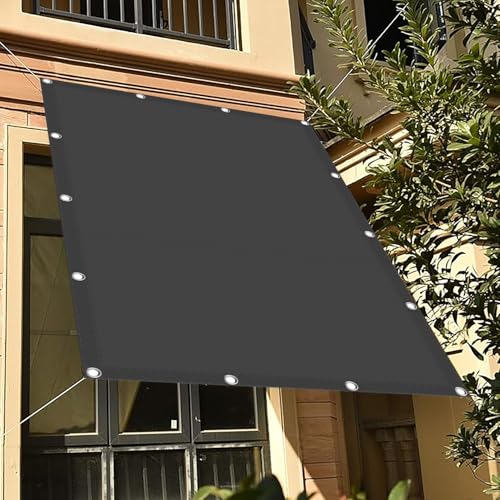 Voile d'ombrage avec cordes de fixation gris foncé imperméable