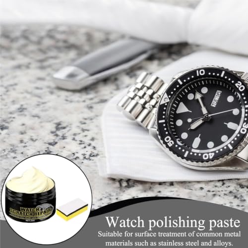 Kit De Polissage pour Montres 30g,Pâte à Polir pour Montre Élimine,Éliminateur de Rayures pour Verre de Montre avec Éponge,Pour Le Renouvellement Et La Réparation Du Métal,Outils Multifonctionnels – vue 8