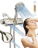 MakeFit Filtered Shower Head with Handheld Combo Brushed Nickel - Dual 2-in-1 Spa System with Massag