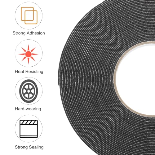Image of uxcell 1pcs Rolls Double Sided Foam Tape Removeable PE Sponge Mounting Tape Strong Adhesive Tape Strips(Black, 50ft x 1 /2 inch x 1 /16 inch) for Home Paint Wall Hanging Poster Decor
