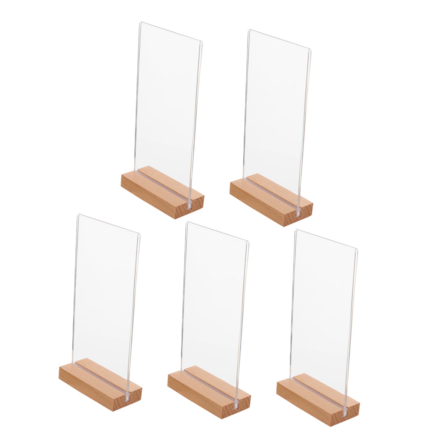 Présentoirs Acrylique Transparents avec Base Bois pour Protéger vos Menus et Flyers