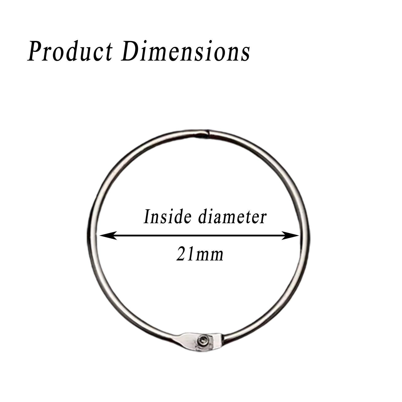 Anelli raccoglitori 20 pezzi metallici, Carte for libri a fogli sciolti Cartoline promemoria fai da te a for scuola, casa o ufficio, Raccoglitore ad anelli(51mm)