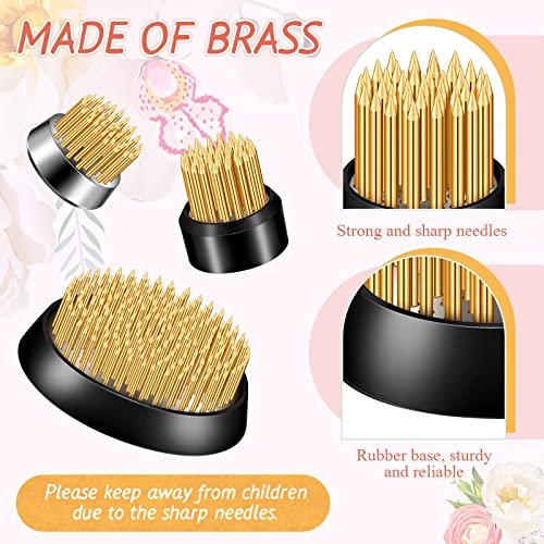 12 Pieces Flower Frogs For Arrangements Round Flower Arranger Floral Pin Holder Fixed Tools Japanese Flower Holder For Vase Ikebana Decoration Supplies, Gold (0.91 Inch, 1.02 Inch, 2.36 Inch) #TOP4