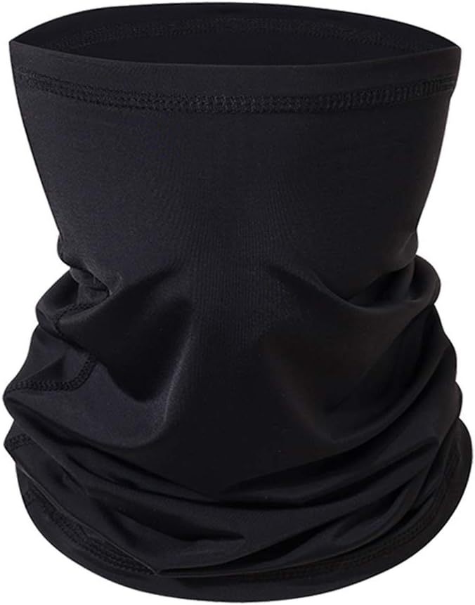Headwear Headband Face Mask Bandanas High Elastic Sports Scarf Multifunctional Sun Protection Balaclavas (Black)