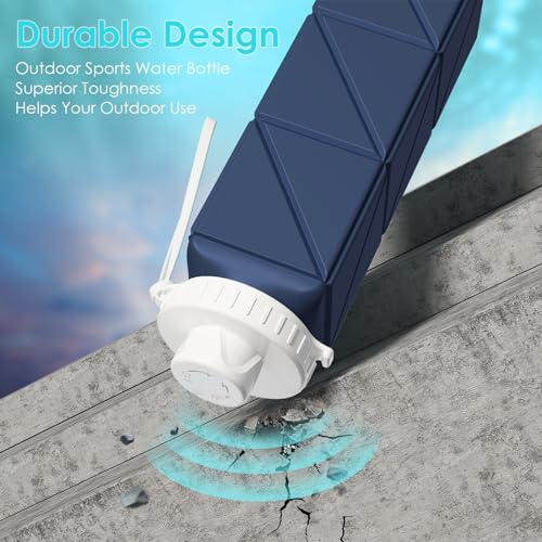 Popdigito Collapsible Water Bottles,Bpa-Free Leak-Proof Silicone Foldable Water Bottle Cup 20.6Oz,Durable Lightweight Bottle thumb #5