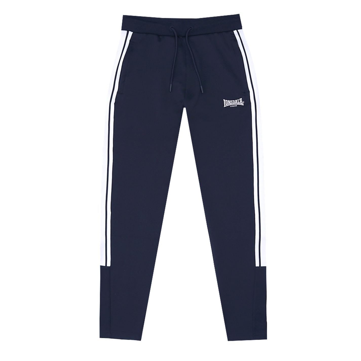 Lonsdale Mens 2 Stripe Tapered Pants Bottoms Navy M