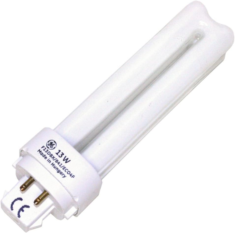 (20 Pack) GE 97597 - F13DBX/841/ECO4P - 13 Watt Quad-Tube CFL Light Bulb, 4 Pin, 4100K