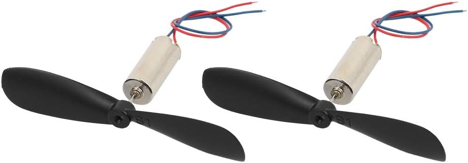 Aexit 2Pcs DC Electrical equipment 1.5V 30000RPM 614 Coreless Motor w CCW Propeller for RC Helicopter