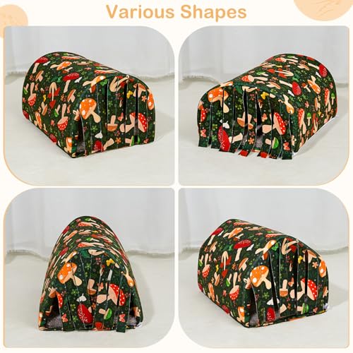 Hedgeink Meerschweinchen Haus Tunnel mit Vorhang – Weiches Kaninchen Zubehör & Spielzeug mit Kissen, Waschbares Hasen Versteck für Meerschweinchen Käfig, Frettchen, Igel, Chinchilla, Kleintiere