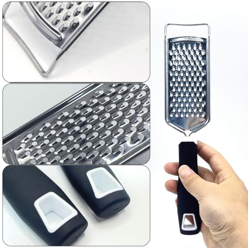 2 Pack rallador y espátula de queso acero inoxidable miniatura 7
