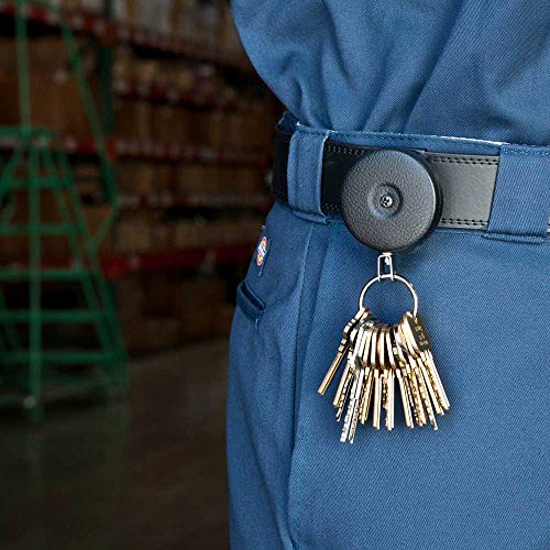 KEY-BAK Original Steel Cable Retractable Keychain, 48" Stainless Steel Cable, Black Front, Steel Belt Clip, 8 oz. Retraction - Image 3