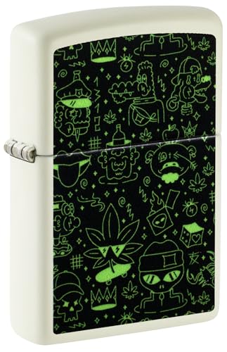 Zippo Lighter, Metal, Glow-In-The-Dark, One Size
