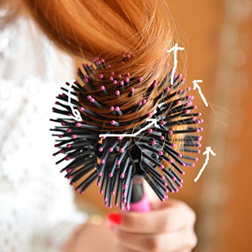 image for ixaer Hair Brush-3D Bomb Curl Brush Styling Salon Round Hair Curling C