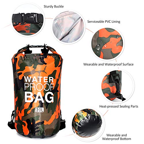 Andoer Bolsa de ombro impermeável ao ar livre Saco seco para barco à deriva, flutuante, caiaque, pra