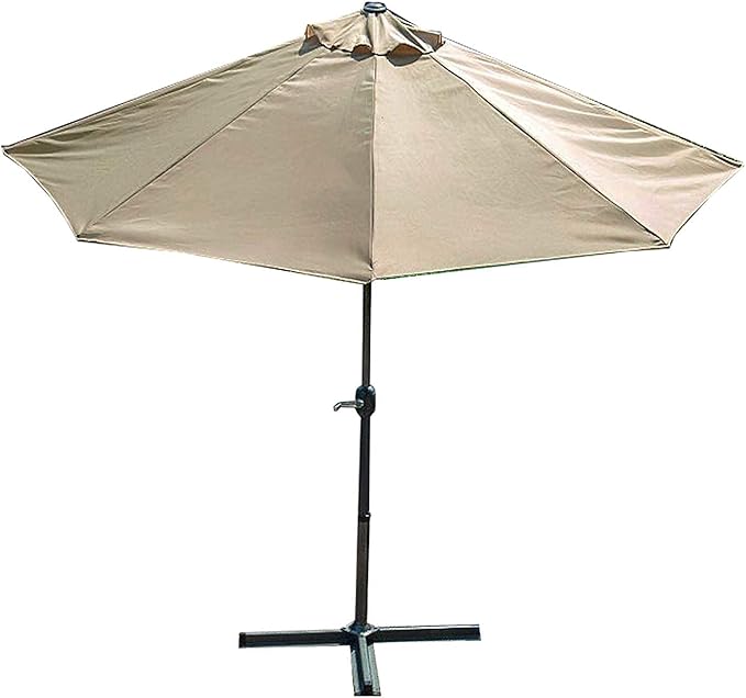Gartenschirme 3 m halbrunder Terrassenschirm mit Standfuß, gegen Wand