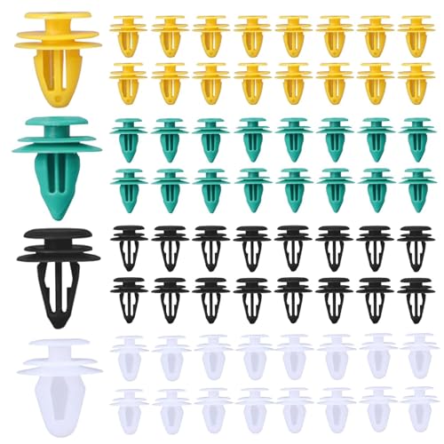 GVSS 60 Pièces Clips de Fixation Voiture Plastique 4 Tailles 8-10mm, Clips Voiture,Clips Plastique Voiture,Agrafe Carrosserie,Clips de Garniture de Voiture...