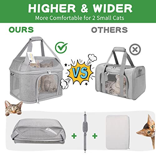 Bejibear Porta-Gatos Grande Para 2 Gatos, Porta-Animais De Estimação Com Lado Macio Para Gatos, Cach