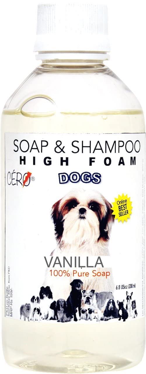 CERO ® Vanilla perfumed high Foam Shampoo for Dogs 100% Pure soap (200ml) (B09TH7QBQW) Amazon Price History, Amazon Price Tracker