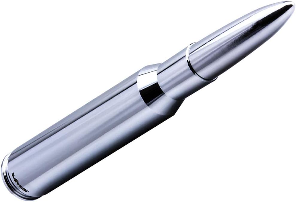 VMS Racing 50 Cal Caliber CHROME CHROME TIP BULLET ANTENNA in Heavy Gauge CNC Machined Billet Aluminum Short Compatible with Chevrolet Silverado 1500 2500 3500 07-20