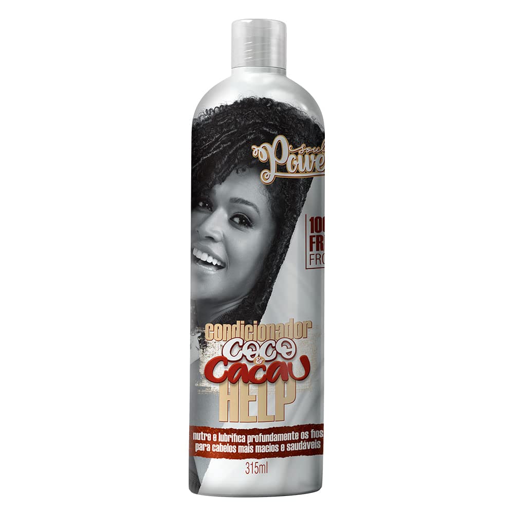 Soul Power Condicionador Coco & Cacau 315ml Vegan Friendly GMO Free Cruelty Free - Anti-Frizz Hydrating with Natural Oils - Imported from Brazil