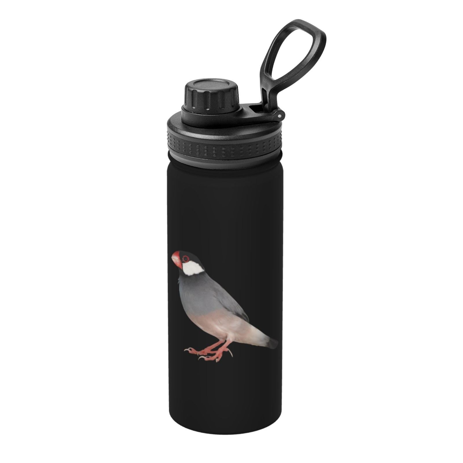 Amazon | 水筒 500ml 文鳥 鳥柄 ステンレスボトル 魔法瓶 蓋付き 真空