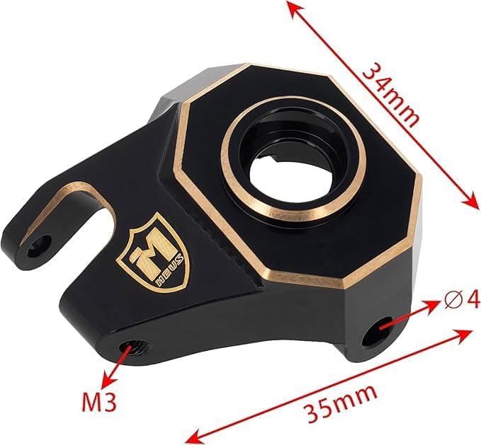 MEUS RACING AR45 Brass Steering Knuckles for Axial SCX10 PRO & SCX10 III 1/10 Crawler Upgrade