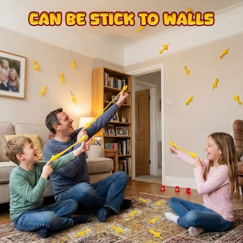 POPLAY 42PCS Flying Chicken Slingshot, Valentines Party Favors Treasure Box Toys for Kids, Flicking Rubber Chickens Finger Toys for Birthday Party Activity Gift, Classroom Prizes, Goodie Bag Stuffer