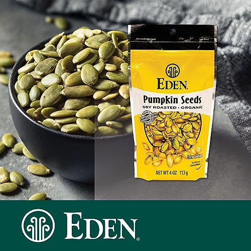Image of Eden Organic Pumpkin Seeds, Shelled, Dry Roasted and Lightly Sea Salted, to Eat, 4 oz (12-Pack)