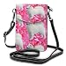Produktbild Damenmodelle Samojeden U0026 Herzen auf Fushia_1252 Tragbar, mit Einer Schulter hängend Sehr praktisch, schöne und Elegante, glänzende Augen Kleine Handy-Geldbörse 4,9 x 7,6 Zoll
