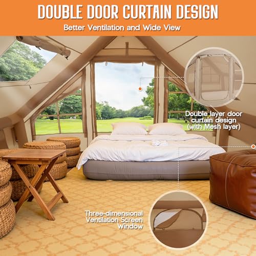 SPECRAFT Carpa Inflable Inflatable Style para Camping, Impermeable, Capacidad 10 Personas, Color Khaki miniatura 6