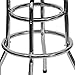 Flash Furniture Bruno Double Ring Chrome Backless Barstool with Black Upholstered Seat and Integrated Footrest
