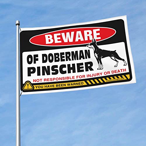 Drapeau Doberman drôle 152x244 cm : la solution pour habiller vos grands murs vides