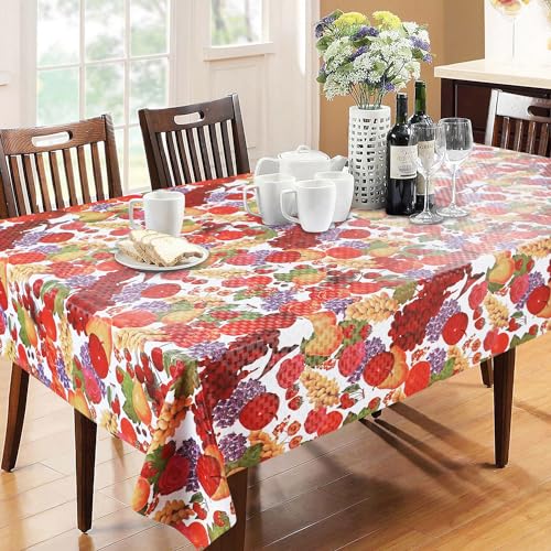 Image of Dakshya Industries PVC Waterproof Withoutlace Dining Table Cover (Size - 54X78 Inch) Rectangle 6 Seater Heat Rasistant Table Cloth (T7)